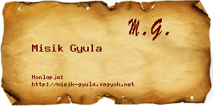 Misik Gyula névjegykártya